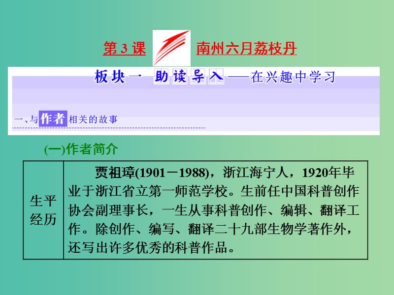 2019年高中语文 第一专题 第3课 南州六月荔枝丹课件 苏教版必修5.ppt_第1页