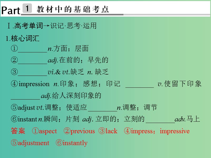 高考英语大一轮复习第1部分基础知识考点Unit3LifeinthefUtUre课件新人教版.ppt_第2页