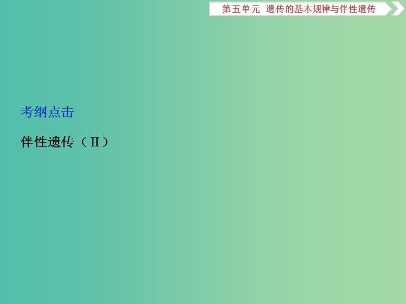 2019届高考生物一轮复习第五单元遗传的基本规律与伴性遗传第17讲基因在染色体上伴性遗传课件.ppt_第2页