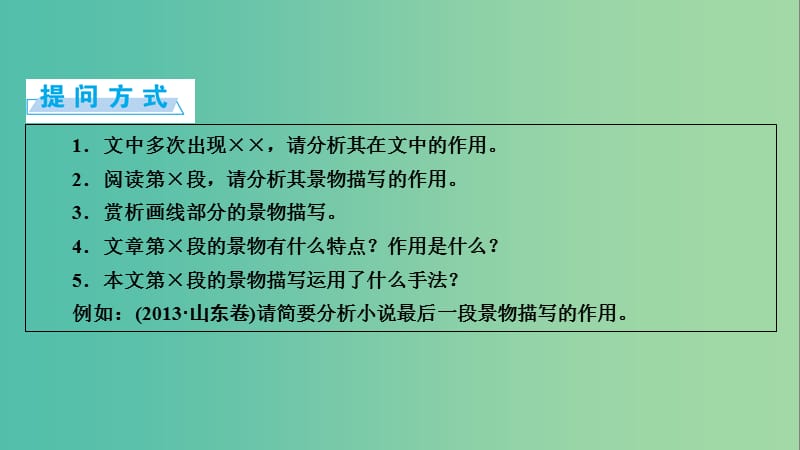 高考语文一轮复习 第3章 文学类文本阅读 第1讲 小说类文本阅读 第3节 环境描写课件.ppt_第3页