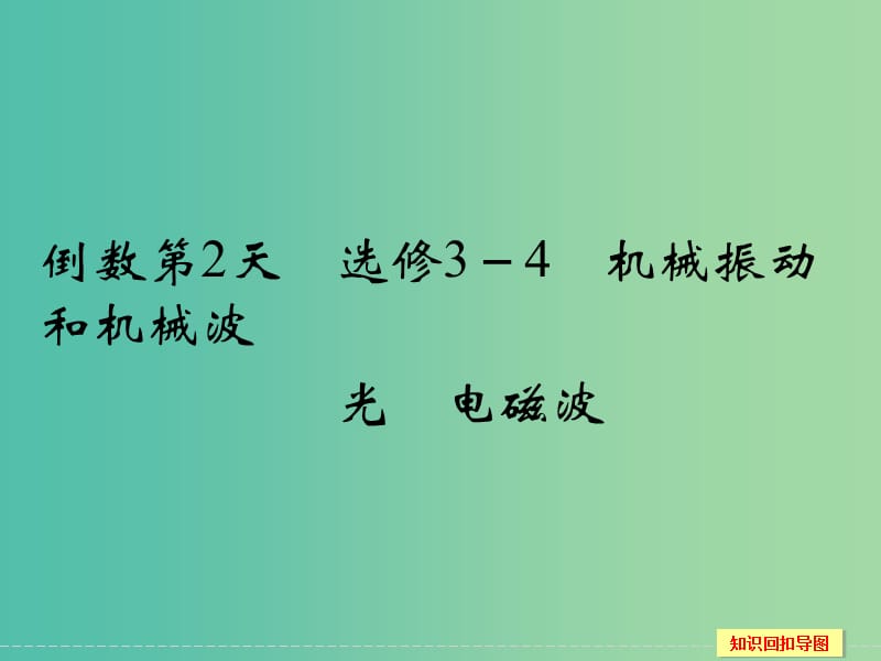 高考物理二轮专题复习 考前必做题 倒数第2天课件（选修3-4）.ppt_第1页