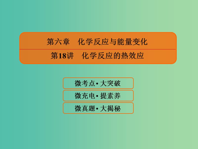 2019届高考化学一轮复习 6.18 化学反应的热效应课件.ppt_第1页