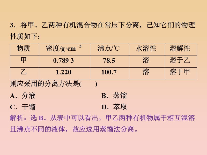 2017-2018学年高中化学第一章认识有机化合物第四节研究有机化合物的一般步骤和方法课后达标检测课件新人教版选修5 .ppt_第3页