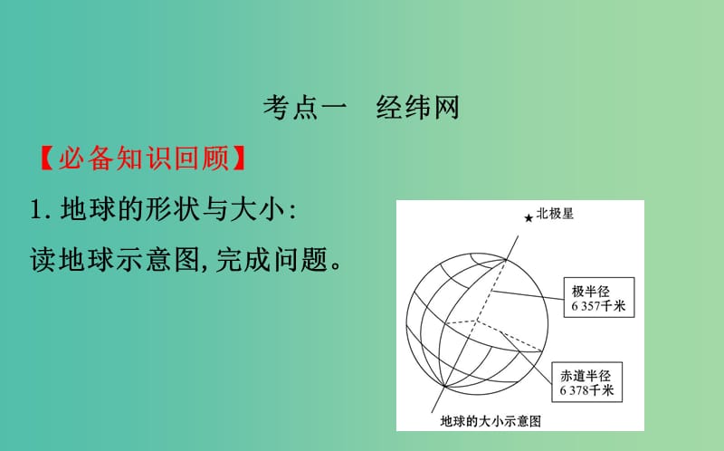 2019届高考地理一轮复习 第一章 宇宙中的地球 1.1 地球与地图课件 新人教版.ppt_第3页