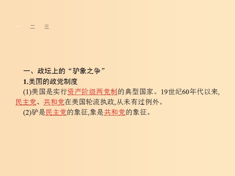 2018-2019学年高中政治 专题三 联邦制、两党制、三权分立 以美国为例 3.2 美国的两党制课件 新人教版选修3.ppt_第3页