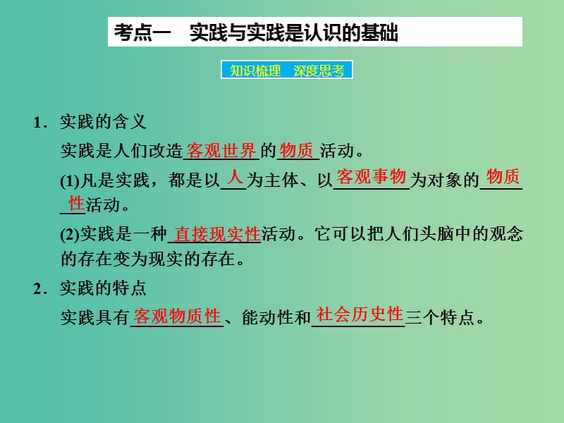 高考政治大一轮复习 第十四单元 第六课 求索真理的历程课件 新人教版.ppt_第3页