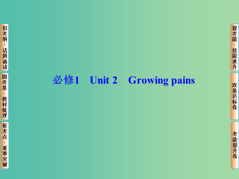 高考英语总复习 Unit2 Growing pains课件 牛津译林版必修1.ppt_第1页