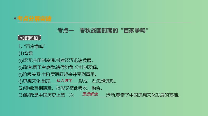 2019年高考历史一轮复习 第12单元 中国传统文化主流思想的演变及科技文化 第26讲 从“百家争鸣”到“罢黜百家独尊儒术”课件 新人教版.ppt_第3页