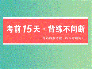 浙江省2019年高考英語二輪復(fù)習(xí) 考前15天 背練不間斷 第一天 社會與家庭課件.ppt