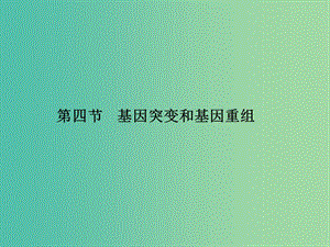 2019年高中生物 第四章 遺傳的分子基礎(chǔ) 4.4 基因突變和基因重組課件 蘇教版必修2.ppt