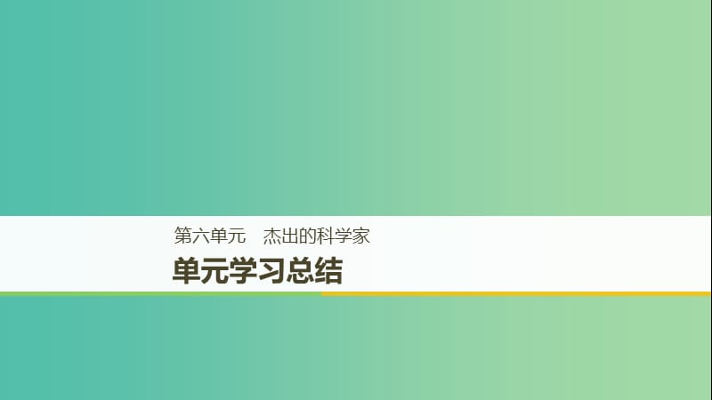 全国通用2018-2019版高中历史第六单元杰出的科学家专题学习总结课件新人教版选修.ppt_第1页