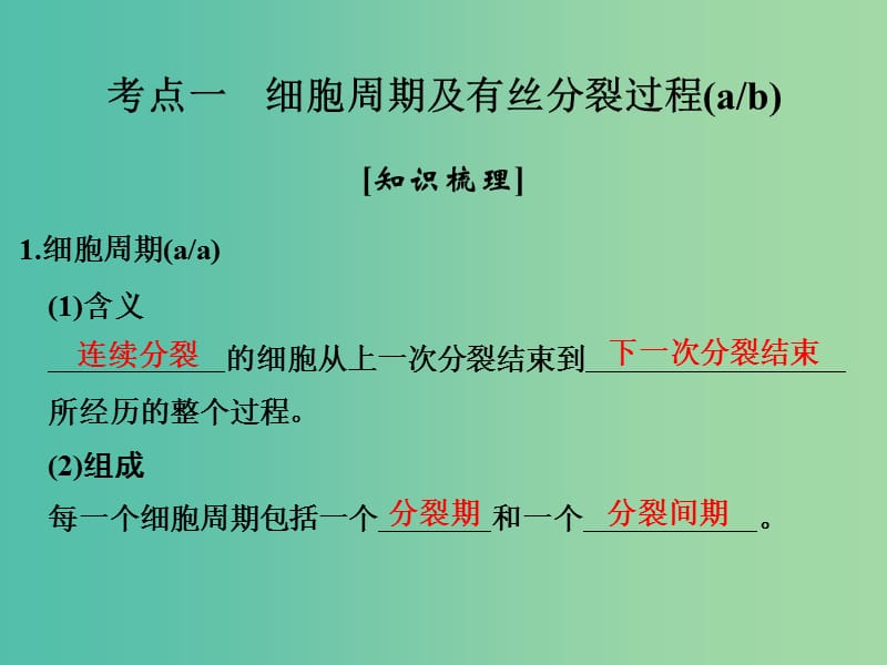 高考生物总复习 第二单元 细胞的代谢 第6讲 细胞的增殖课件.ppt_第2页