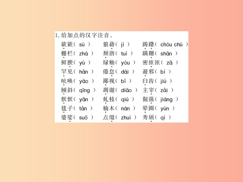 （贵州专用）2019年八年级语文上册 单元基础必刷（四）习题课件 新人教版.ppt_第2页