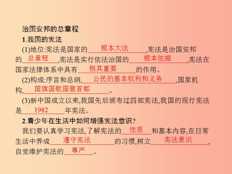 九年级政治全册 第三单元 融入社会 肩负使命 第六课 参与政治生活 第2框 宪法是国家的根本大法 新人教版.ppt_第2页