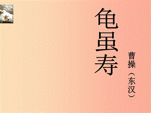 2019秋九年級語文上冊第一單元詩詞誦讀龜雖壽課件1鄂教版.ppt