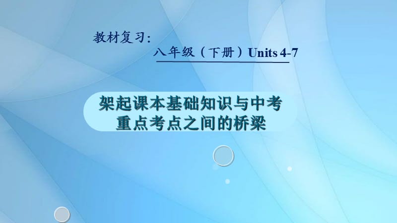 2019中考英語二輪復(fù)習(xí) 八下 Units 4-7知識(shí)點(diǎn)復(fù)習(xí)課件 人教新目標(biāo)版.ppt_第1頁