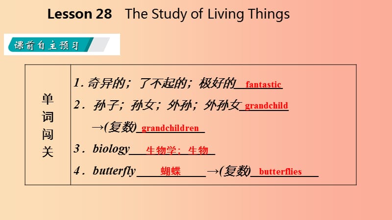 九年级英语上册 Unit 5 Look into Science Lesson 28 The Study of Living Things导学课件 冀教版.ppt_第3页