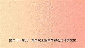 山東省棗莊市2019年中考?xì)v史一輪復(fù)習(xí) 世界史 第二十一單元 第二次工業(yè)革命和近代科學(xué)文化課件.ppt