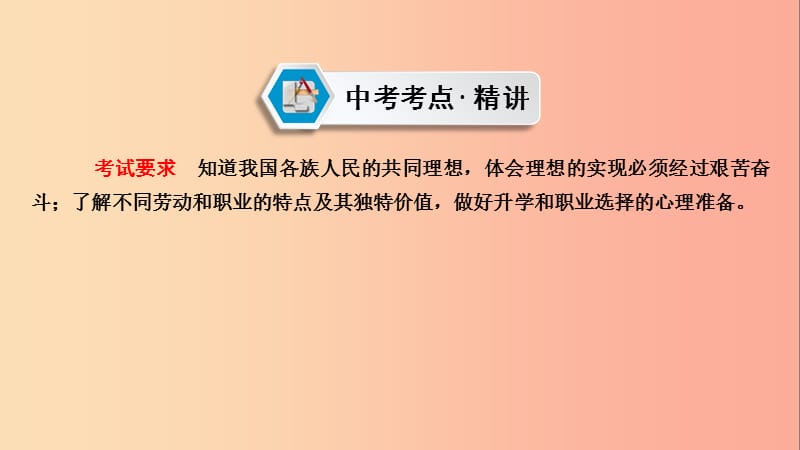 江西省2019中考道德与法治 第一部分 模块三 国情与责任 第6章 考点36 理想与奋斗复习课件.ppt_第3页