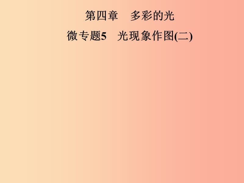 2019年八年级物理全册 第四章 多彩的光 微专题5 光现象作图（二）课件（新版）沪科版.ppt_第1页