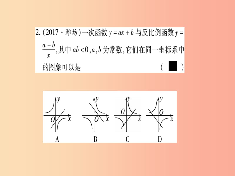 广西2019秋九年级数学上册 第1章 反比例函数 小专题（1）反比例函数与一次函数综合运用作业课件湘教版.ppt_第3页