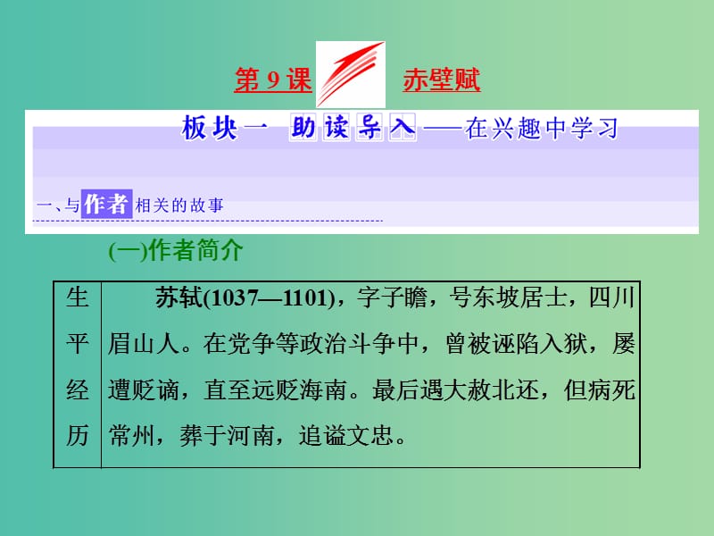 2019年高中語文 第三單元 第9課 赤壁賦課件 新人教必修2.ppt_第1頁