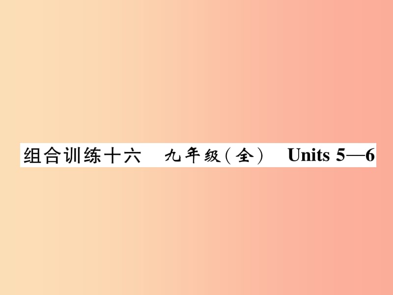 （貴陽專版）2019中考英語總復(fù)習(xí) 第1部分 教材知識(shí)梳理篇 組合訓(xùn)練16 九全 Units 5-6（精練）課件.ppt_第1頁