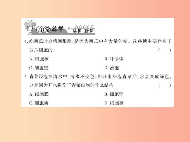 2019年七年级生物上册 第二单元 第三章 第2节 细胞是生命活动的单位习题课件（新版）北师大版.ppt_第3页