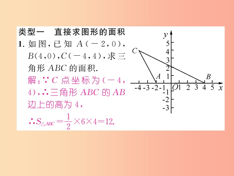 2019秋八年级数学上册专题训练一平面直角坐标系中图形的面积作业课件新版沪科版.ppt_第2页