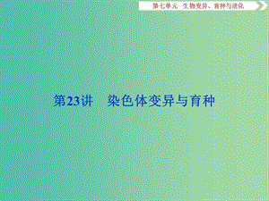 2019屆高考生物總復(fù)習(xí) 第七單元 生物變異、育種與進(jìn)化 第23講 染色體變異與育種課件 新人教版.ppt