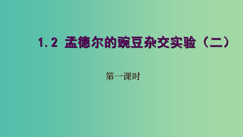 高中生物 第一章 遗传因子的发现 第02节 孟德尔的豌豆杂交实验二（1）课件 新人教版必修2.ppt_第1页