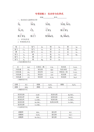 2018-2019學(xué)年度九年級(jí)化學(xué)上冊(cè) 期末專項(xiàng)訓(xùn)練3 化合價(jià)與化學(xué)式課時(shí)練習(xí) （新版）魯教版.doc