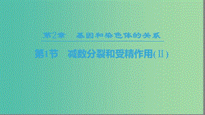 2018-2019學(xué)年高中生物 第二章 基因和染色體的關(guān)系 第1節(jié) 減數(shù)分裂和受精作用（Ⅱ）課件 新人教版必修2.ppt