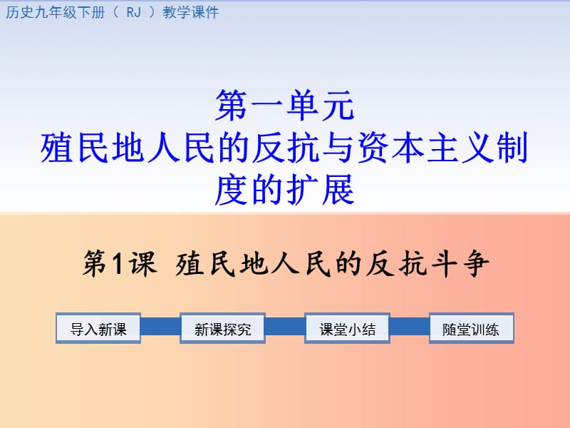 九年级历史下册 第一单元 殖民地人民的反抗与资本主义制度的扩展 第1课 殖民地人民的反抗斗争教学.ppt_第1页