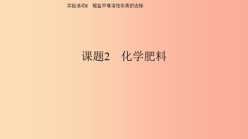 九年級(jí)化學(xué)下冊(cè) 第十一單元 鹽 化肥 實(shí)驗(yàn)活動(dòng)8 粗鹽中難溶性雜質(zhì)的去除課件 新人教版.ppt_第1頁