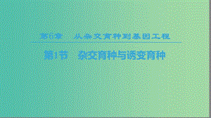 2018-2019學年高中生物 第六章 從雜交育種到基因工程 第1節(jié) 雜交育種與誘變育種課件 新人教版必修2.ppt