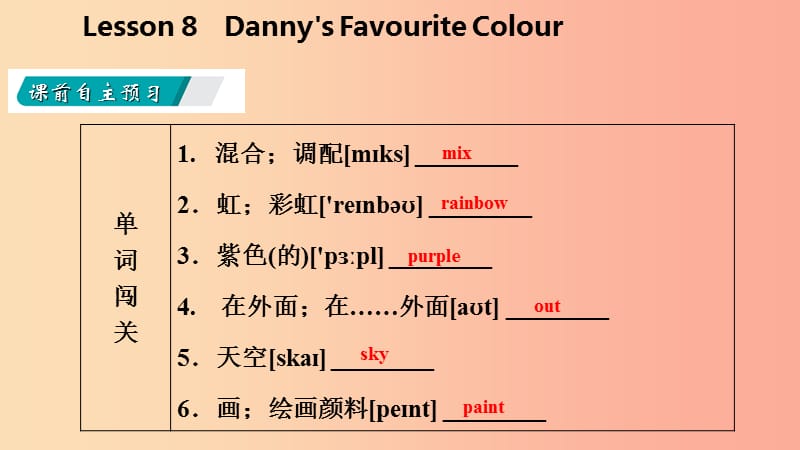 七年级英语上册 Unit 2 Colours and Clothes Lesson 8 Danny’s Favourite Colour导学课件 冀教版.ppt_第3页