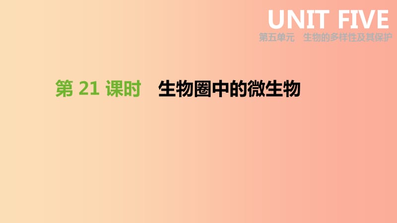 2019年中考生物 專題復習五 生物的多樣性及其保護 第21課時 生物圈中的微生物課件 新人教版.ppt_第1頁