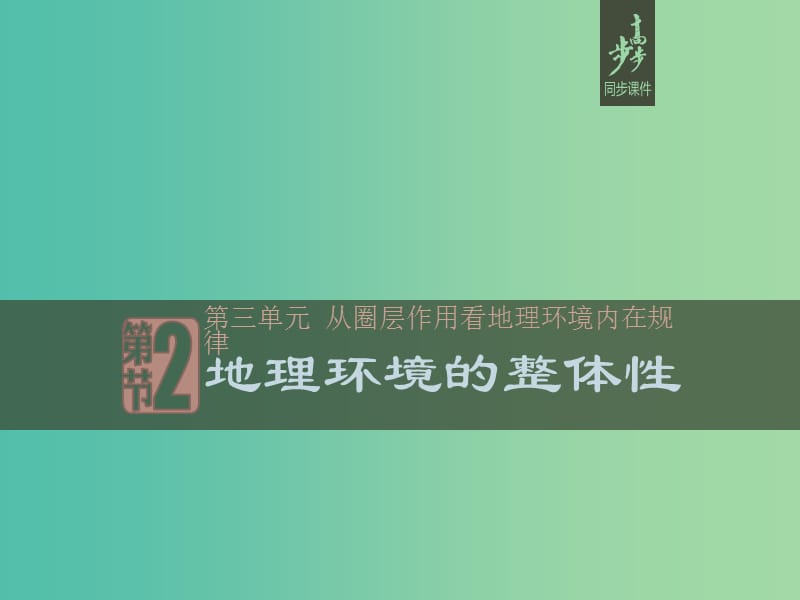 2018-2019版高中地理 第三單元 從圈層作用看地理環(huán)境內(nèi)在規(guī)律 3.2 地理環(huán)境的整體性課件 魯教版必修1.ppt_第1頁