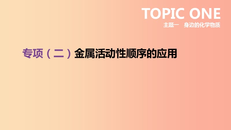 云南省2019年中考化学复习专项02金属活动性顺序的应用课件.ppt_第1页