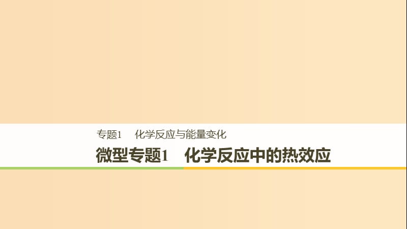 （浙江专用）2018-2019学年高中化学 专题1 化学反应与能量变化 微型专题1 化学反应中的热效应课件 苏教版选修4.ppt_第1页