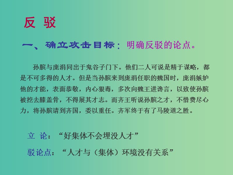 陕西省蓝田县焦岱中学高中语文 表达交流 学习反驳课件 新人教版必修4.ppt_第3页