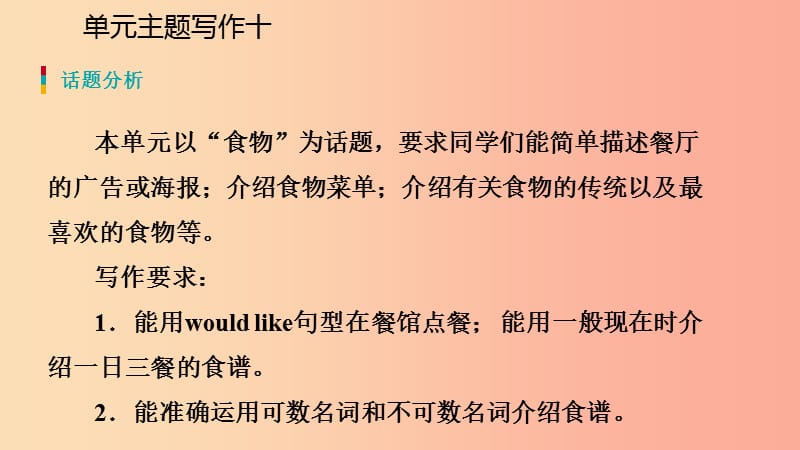 2019年春七年级英语下册Unit10I’dlikesomenoodles主题写作十课件新版人教新目标版.ppt_第2页