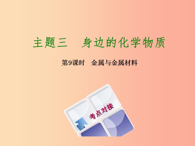 福建省2019年中考化學(xué)復(fù)習(xí) 主題三 身邊的化學(xué)物質(zhì) 第9課時 金屬和金屬材料課件.ppt_第1頁