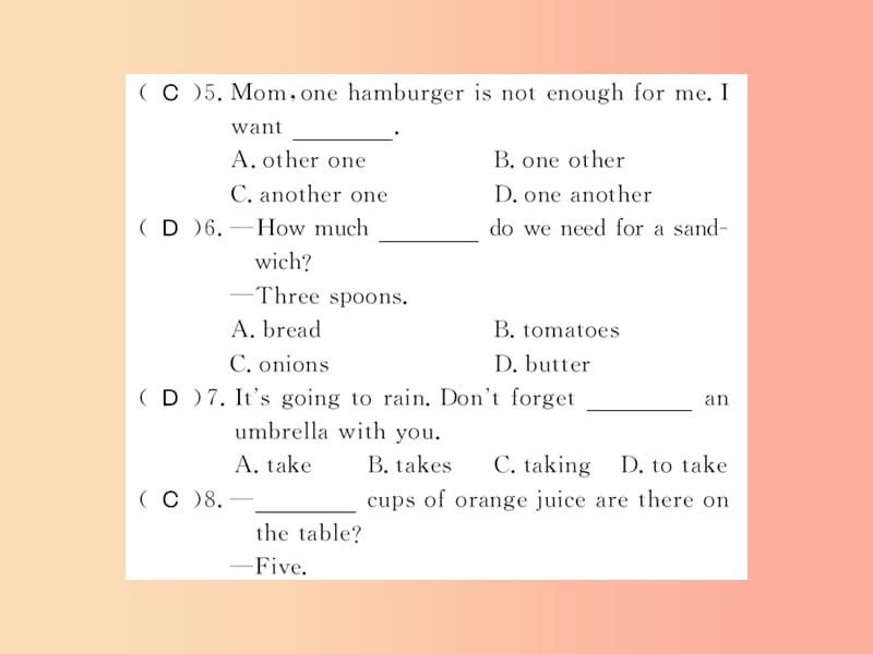 八年级英语上册 Unit 8 How do you make a banana milk shake Self Check新人教 新目标版.ppt_第2页