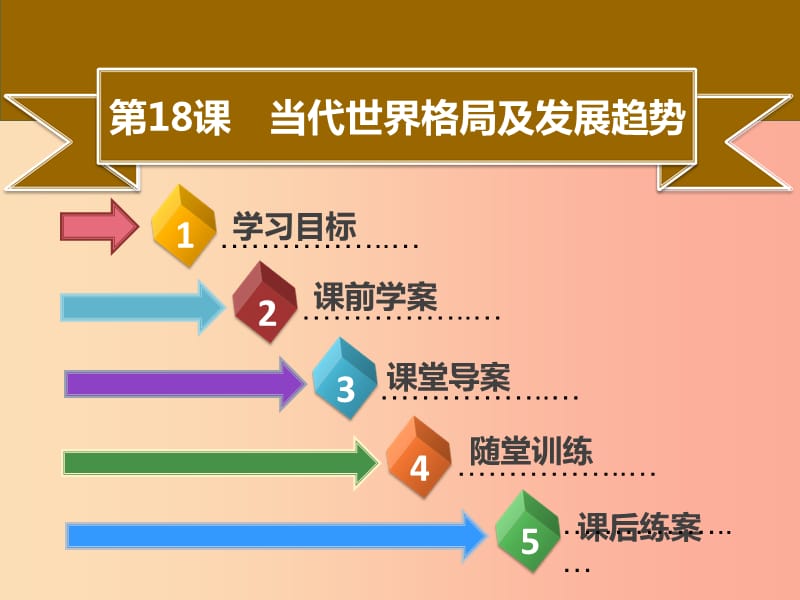 2019年春九年级历史下册 第六单元 第18课 当代世界格局及发展趋势同步课件 中图版.ppt_第1页