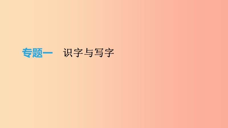 2019年中考语文 专题复习一 积累与运用 专题01 识字与写字课件.ppt_第1页