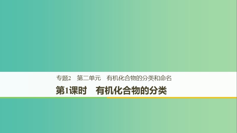 2018-2019版高中化学 专题2 有机物的结构与分类 第二单元 有机化合物的分类和命名 第1课时课件 苏教版选修5.ppt_第1页