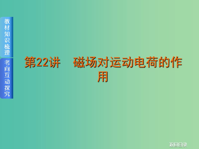 2019屆高考物理一輪復(fù)習(xí) 第22講 磁場(chǎng)對(duì)運(yùn)動(dòng)電荷的作用課件.ppt_第1頁(yè)