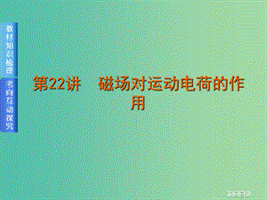 2019屆高考物理一輪復(fù)習(xí) 第22講 磁場對運動電荷的作用課件.ppt